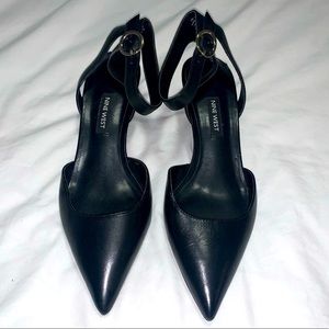 New Nine West Leather Pointed Toe Kitten Heel Pump sz 7m